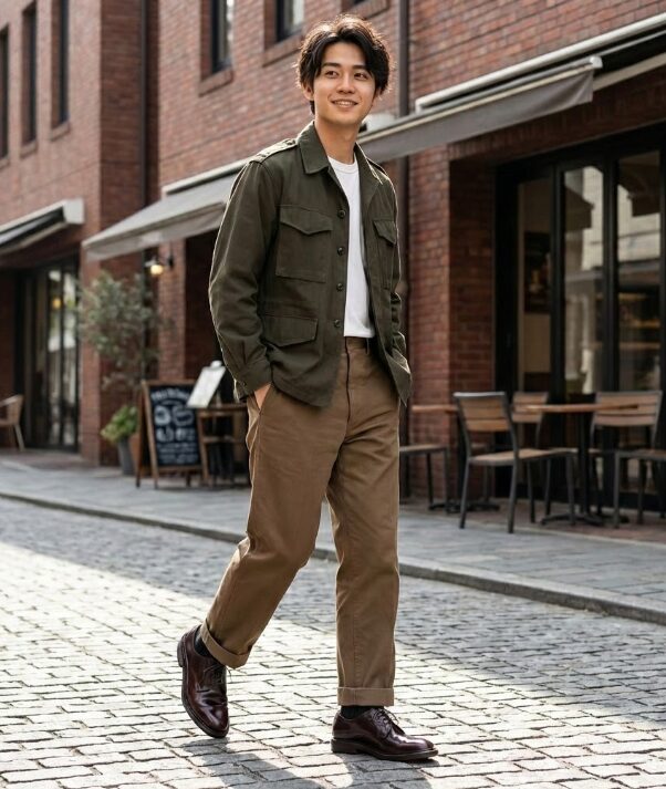 軍パンやミリタリーアイテムと作る武骨な足元