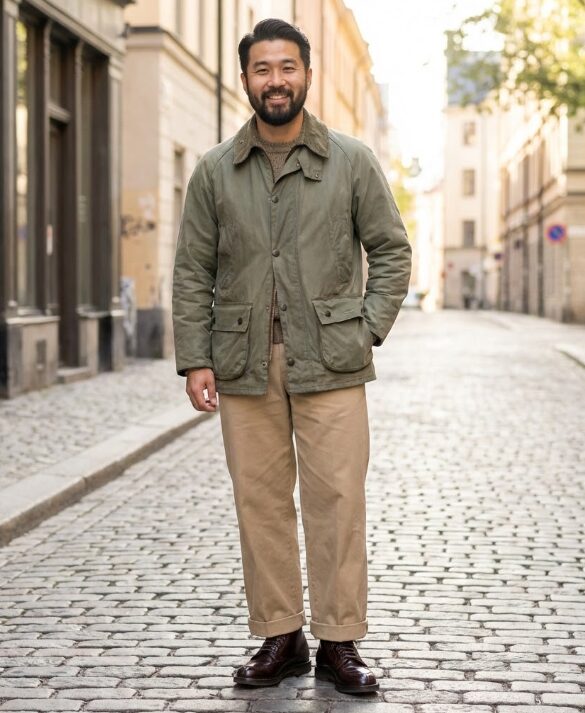 4540Hバーガンディとチノパンの相性