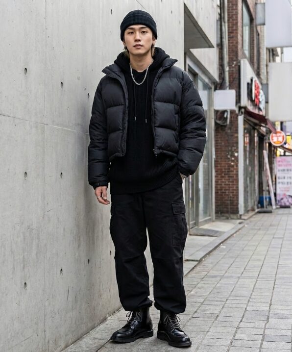 コードバンの輝きを活かした大人なスタイリング