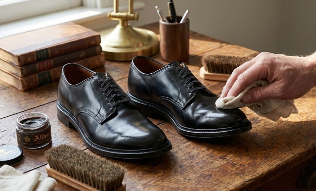 上質なカーフスキンが放つ独自の光沢と手入れ