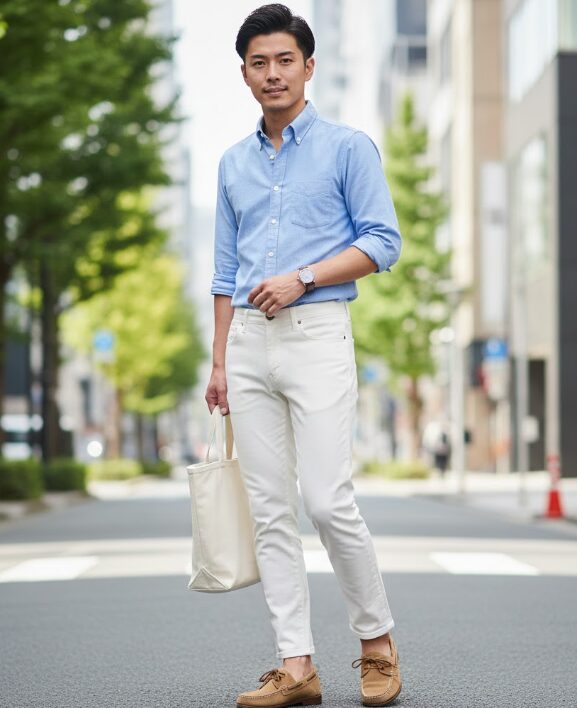 春夏に映えるキャメル色のメンズコーデ