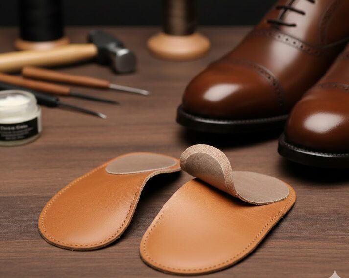 インソールやタンパッドで革靴のかかと浮きを調整する