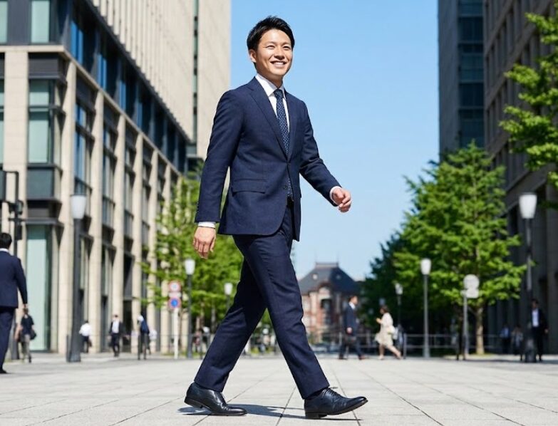 ダークネイビーのスーツなら失敗せず馴染む