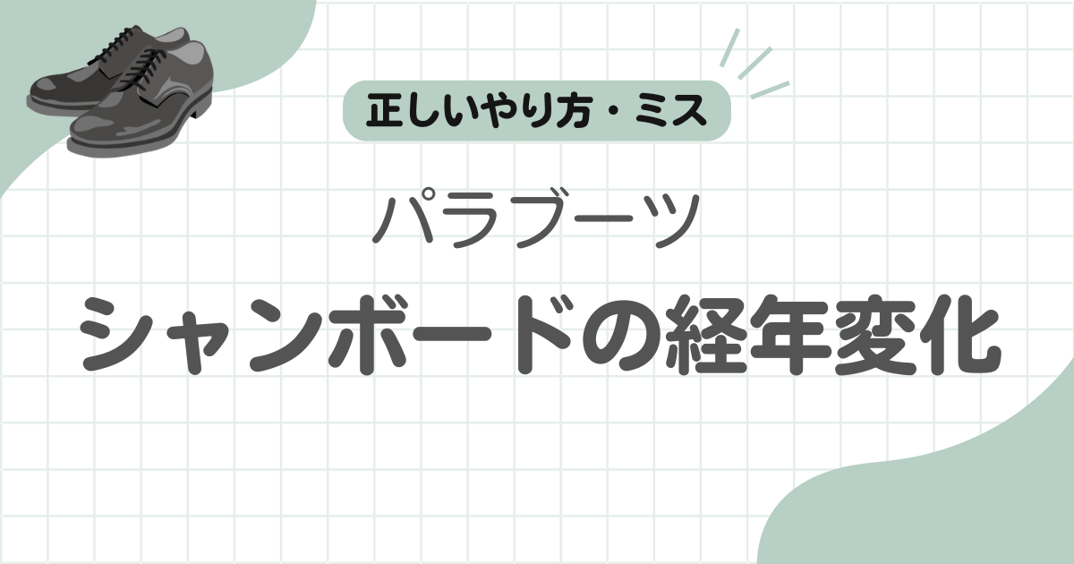 パラブーツシャンボード経年変化記事のアイキャッチ