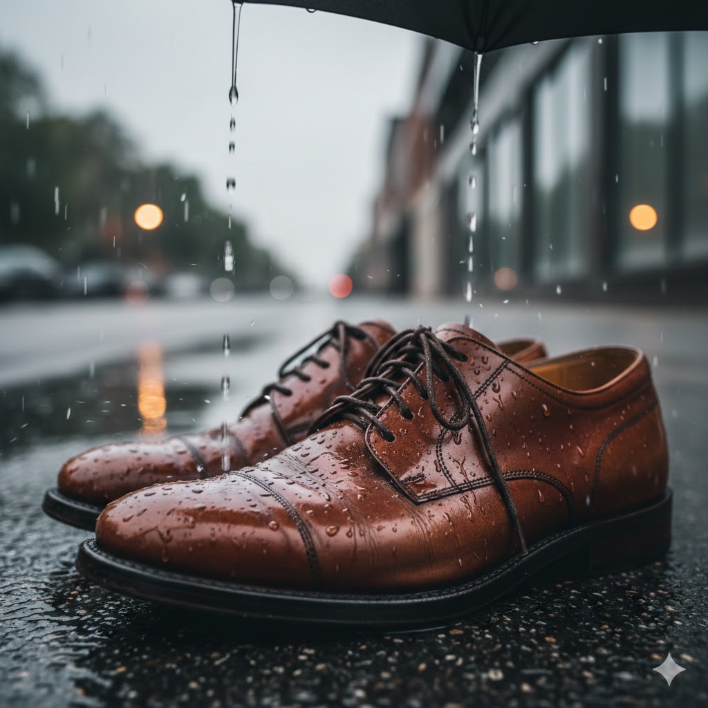 雨の日に革靴がだめと言われる理由と素材の変化