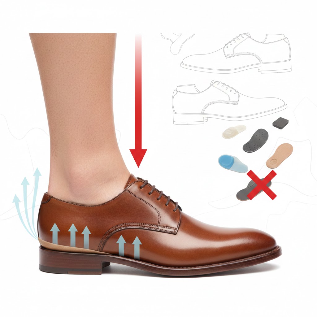 革靴のかかとが浮く原因とは？構造から紐解く基礎知識
