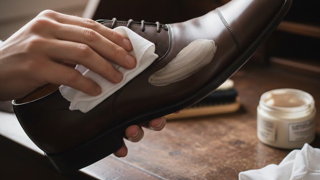 革靴を自然な艶でメンテナンスする乳化性ケアの手法