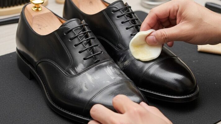 古いワックスを除去する鏡面剥がしで革の寿命を延ばす