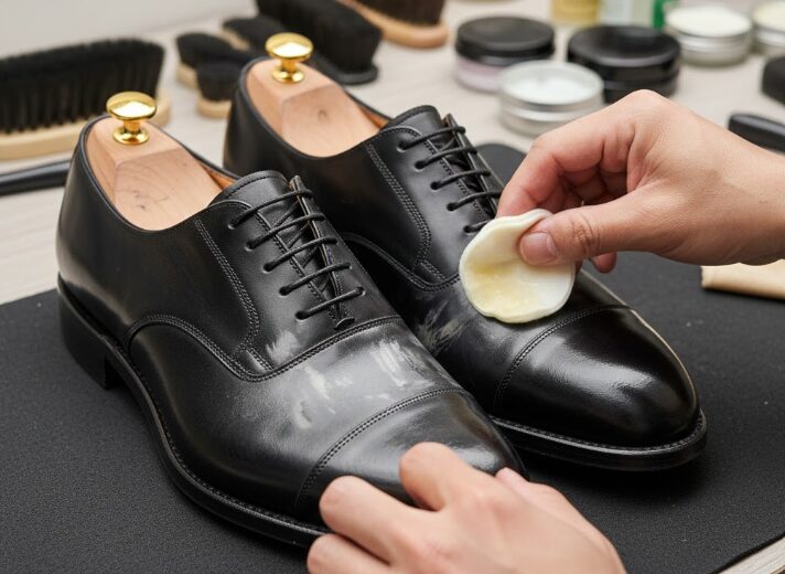 古いワックスを除去する鏡面剥がしで革の寿命を延ばす