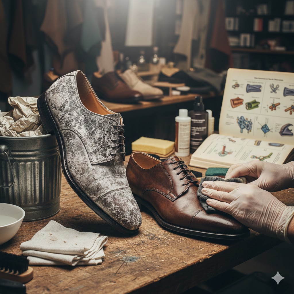 革靴の水洗いで失敗した革の状態を修復する方法