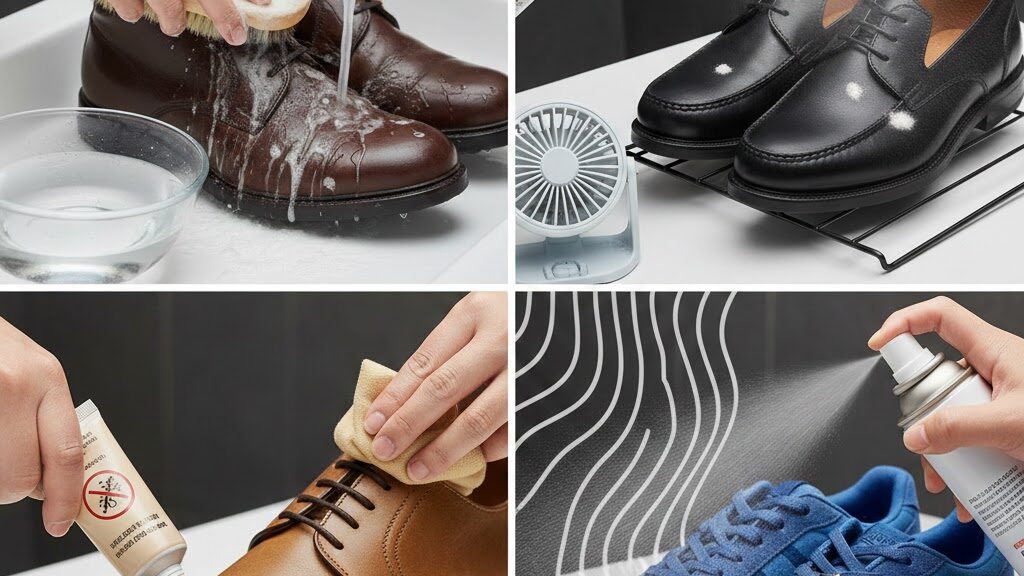 革靴の白い線を消し去る具体的な手入れの手順