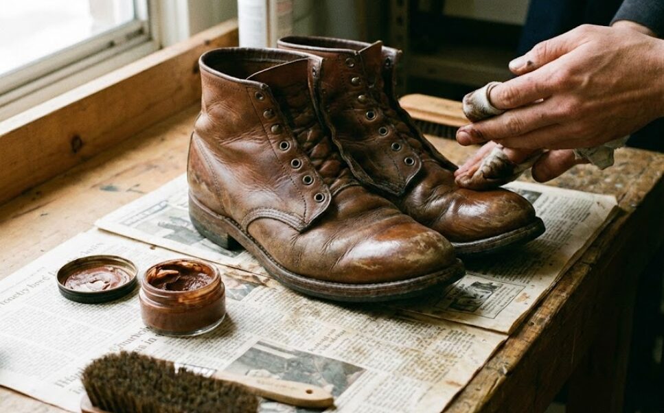 革靴の色落ちを茶色の靴クリームで修復する方法