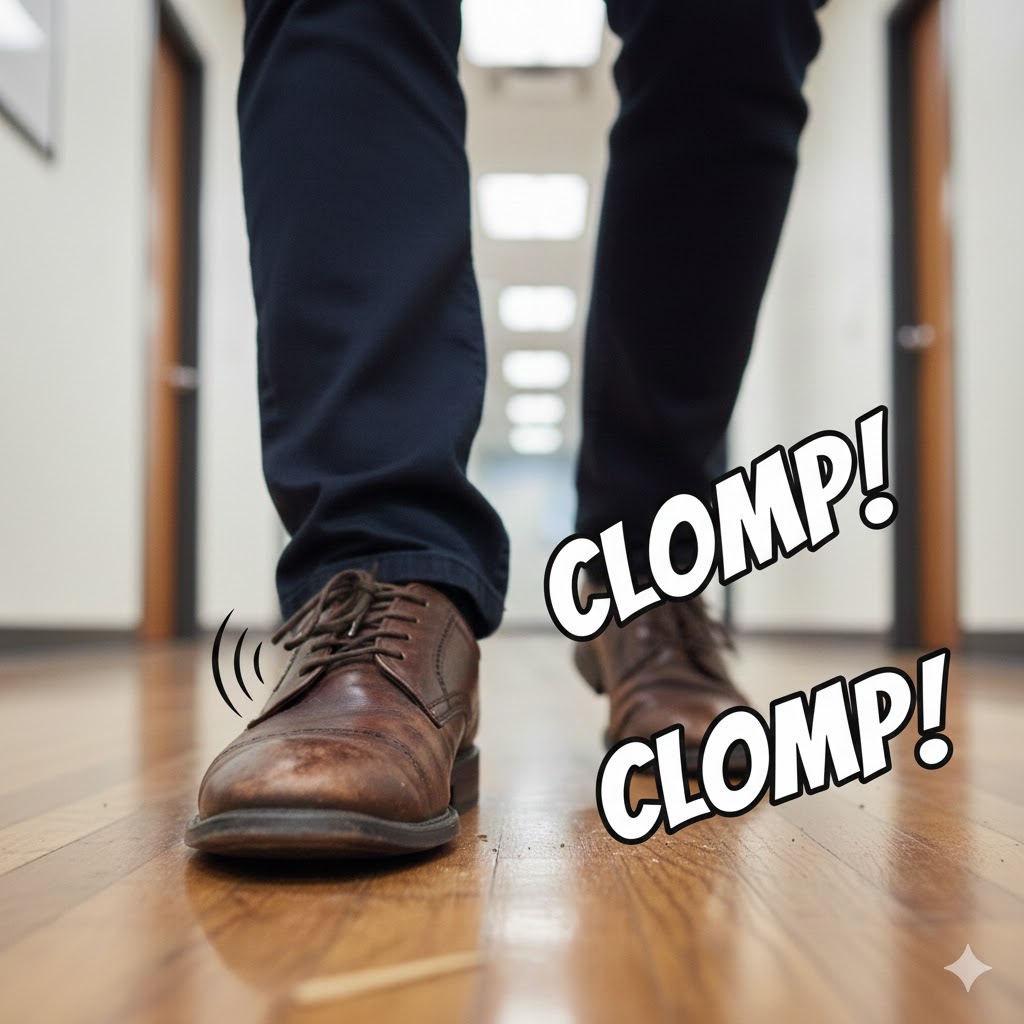 革靴の音がコツコツ鳴る原因と周囲に与える影響