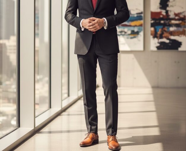黒スーツに革靴の茶色をおしゃれに履きこなすコツ